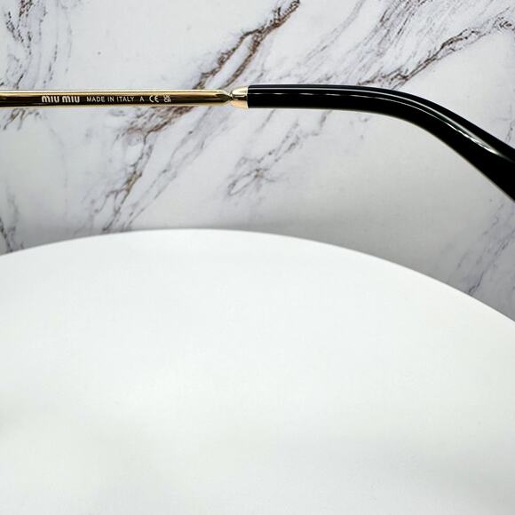 New MIU MIU Sunglasses Gold Dark Gray Lens Runway Wrap Rimless Authentic Miu Miu main image 13